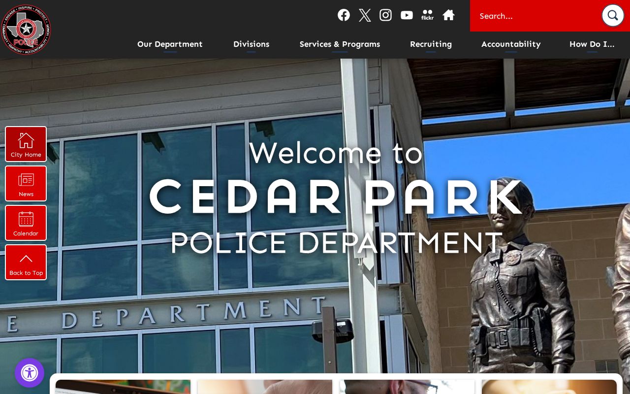 Cedar Park Police Department official arrest records contact page
