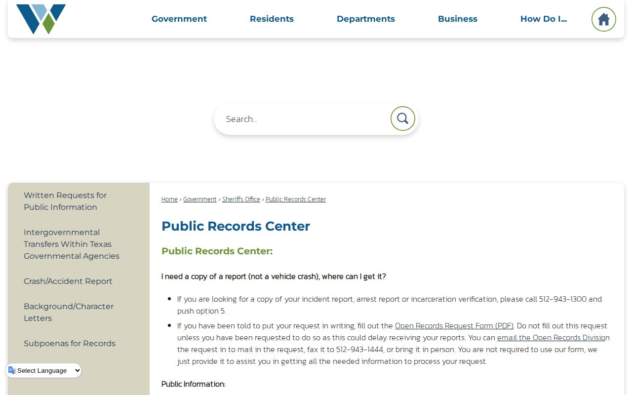 Williamson County booking-record public records source